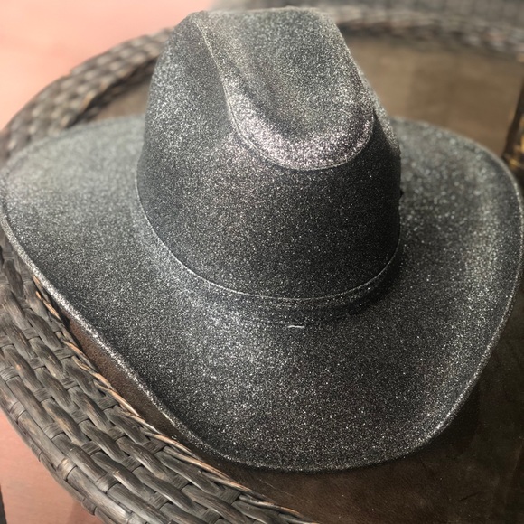 Glitter black cowboy hat with black and glitter